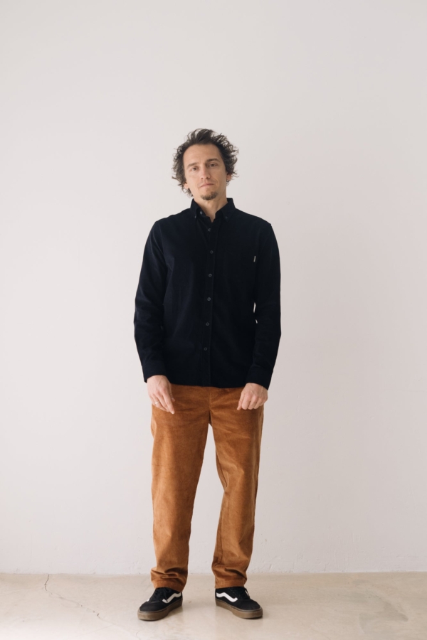 Camisa micropana azul marino