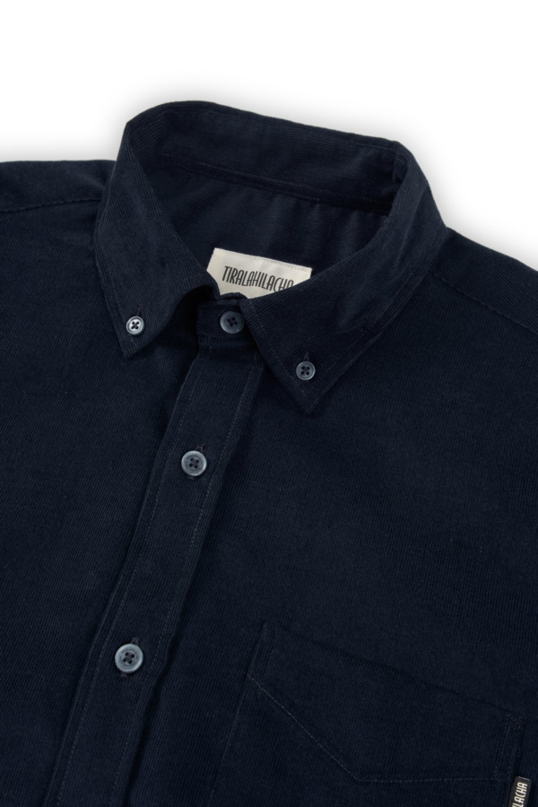 Camisa micropana azul marino