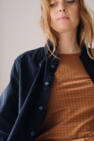 Camisa micropana azul marino