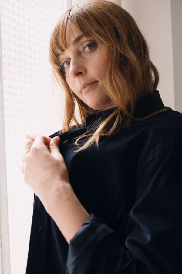 Camisa micropana azul marino