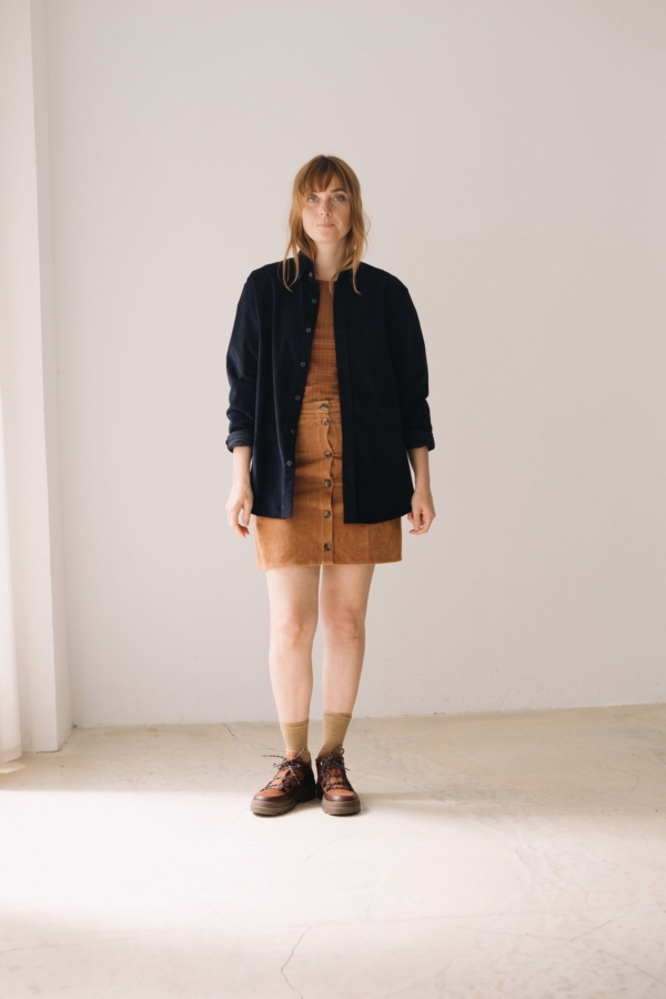 Camisa micropana azul marino