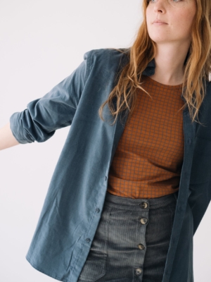 Camisa micropana azul aveto