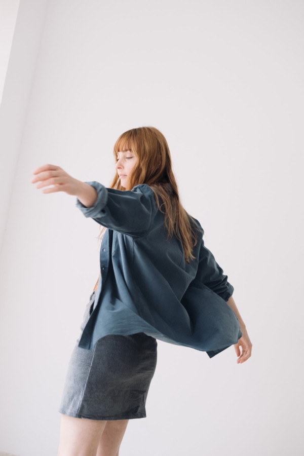 Camisa micropana azul aveto