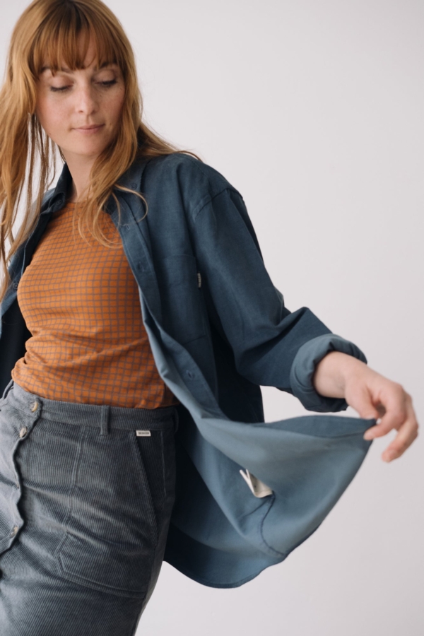 Camisa micropana azul aveto