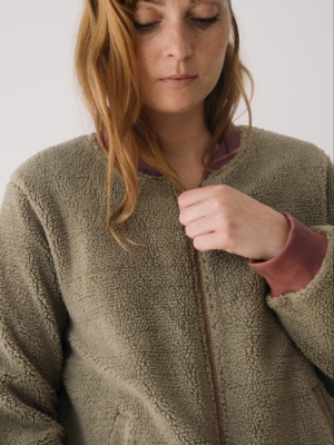 Chaqueta borreguito algodón orgánico verde