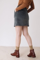 Falda pana algodón orgánico azul