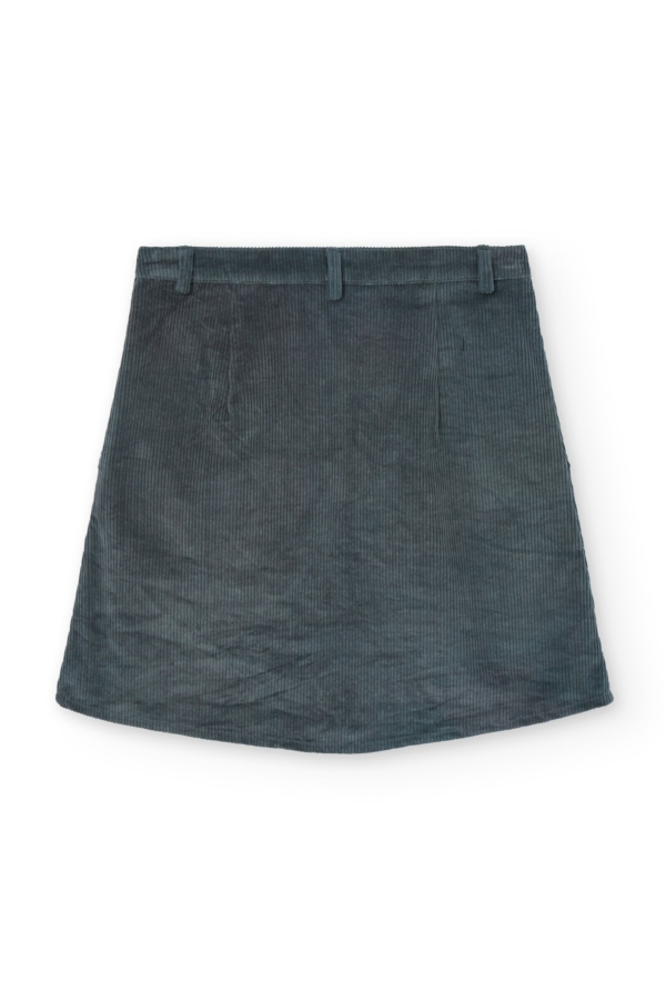 Falda pana algodón orgánico azul