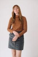 Falda pana algodón orgánico azul