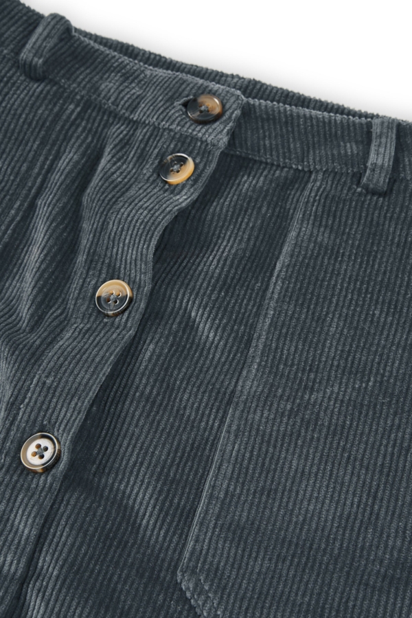 Falda pana algodón orgánico azul