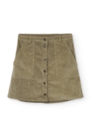 Falda pana algodón orgánico verde