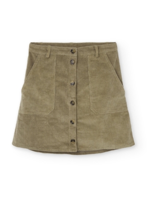 Falda pana algodón orgánico verde