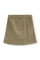 Falda pana algodón orgánico verde