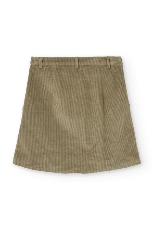 Falda pana algodón orgánico verde