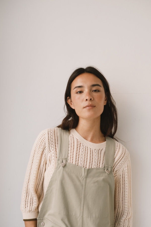 Peto de sarga verde salvia