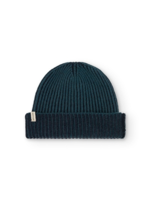 Gorro unisex Tao bicolor azul en lana merino