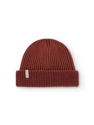 Gorro Tao bicolor rojo lana merino