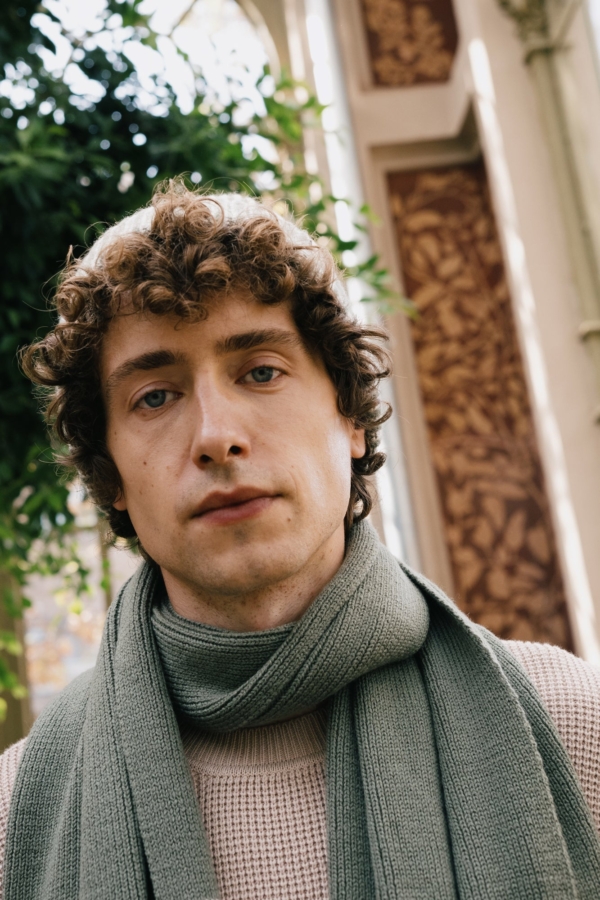 Bufanda Tayo verde lana merino