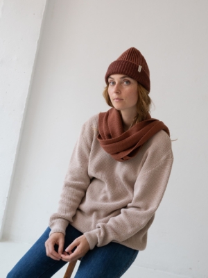 Bufanda Tayo rojo lana merino