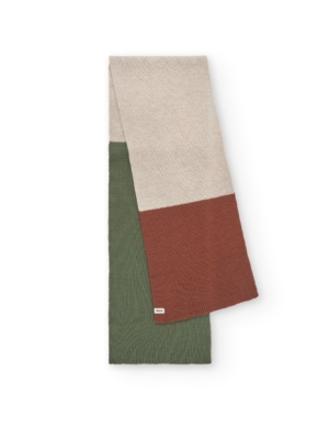Bufanda Tayo tricolor beige lana merino