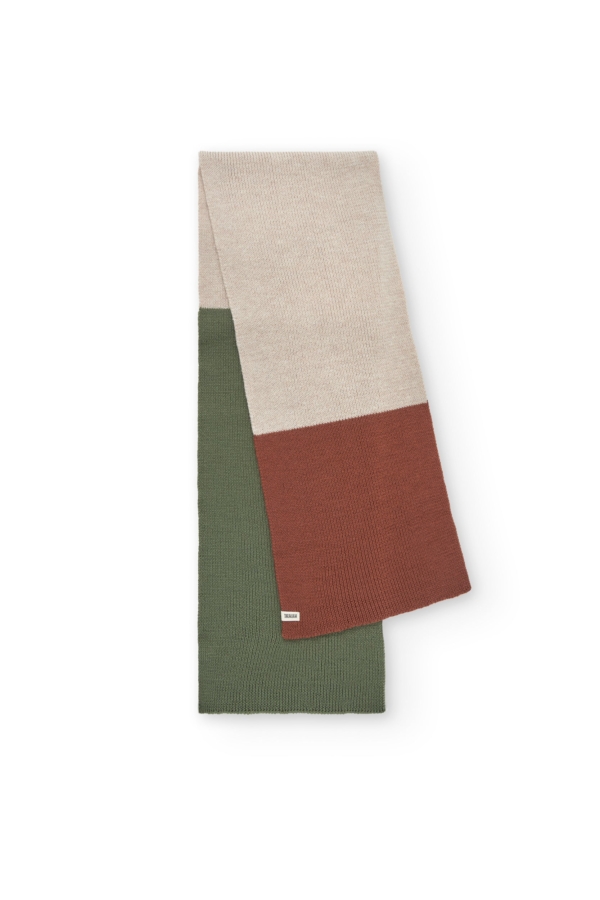Bufanda Tayo tricolor beige lana merino