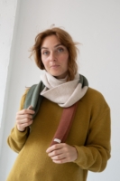 Bufanda Tayo tricolor beige lana merino