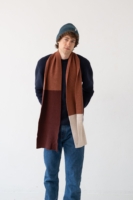 Bufanda Tayo tricolor rojo lana merino