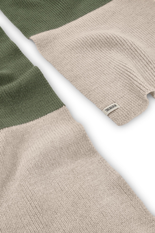 Bufanda Tayo bicolor verde lana merino