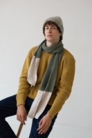 Bufanda Tayo bicolor verde lana merino