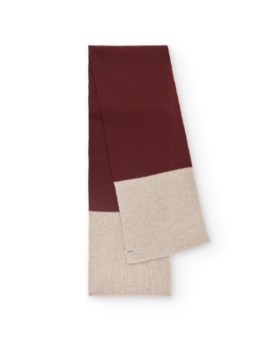 Bufanda Tayo bicolor rojo lana merino