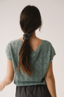 Top calado de tricot azul claro