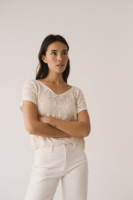 Top calado de tricot crudo
