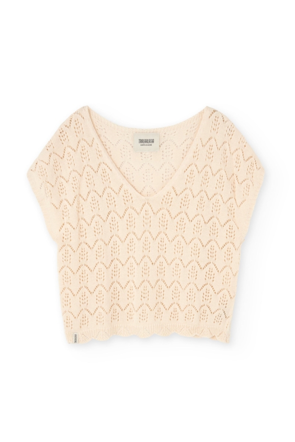 Top calado de tricot crudo