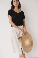 Top calado de tricot negro