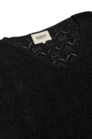 Top calado de tricot negro