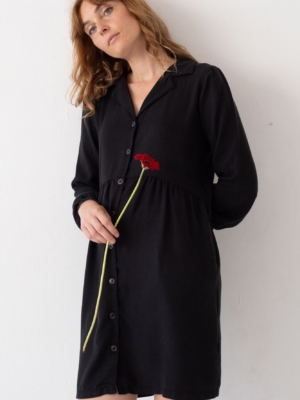 Vestido camisero Tam negro Baya 100% Tencel