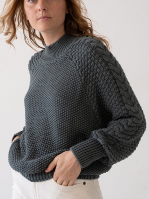 Jersey Turner azul hortensia en algodón orgánico