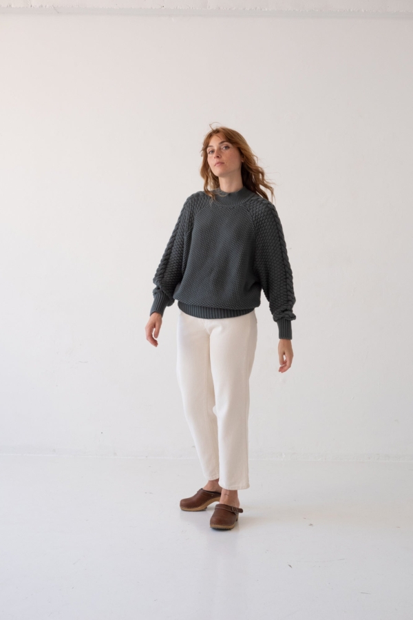 Jersey Turner azul hortensia en algodón orgánico