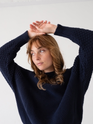 Jersey Turner azul marino en algodón orgánico