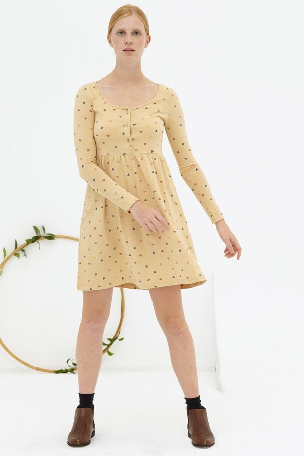 Vestido corte imperio beige Dánae