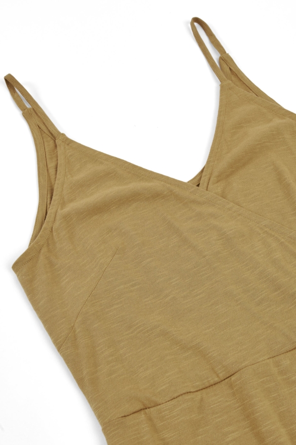 Vestido cruzado de tirantes amarillo