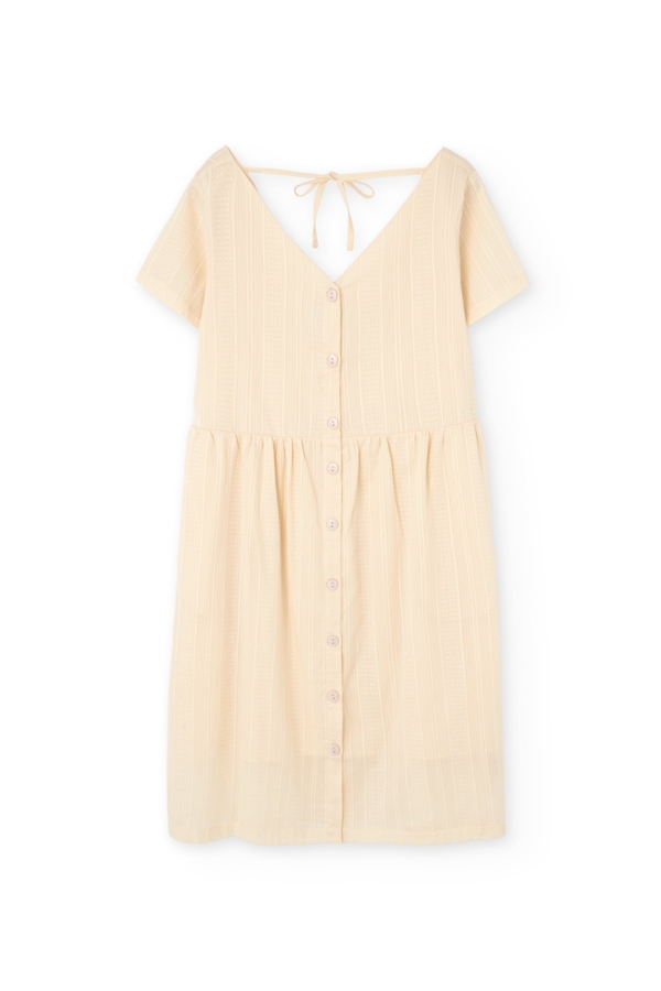 Vestido holgado con botones crudo