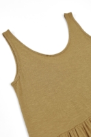 Vestido largo con volantes amarillo