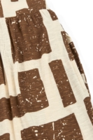 Vestido largo con volantes estampado marrón