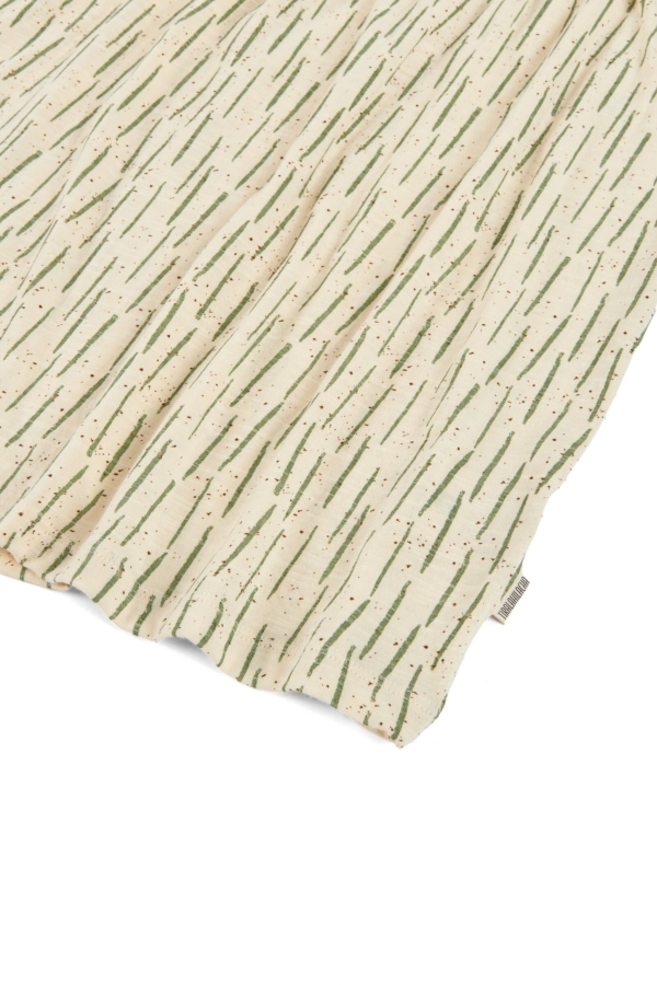 Vestido largo con volantes estampado verde