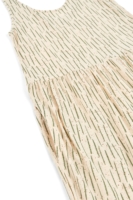 Vestido largo con volantes estampado verde