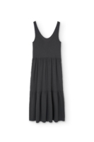 Vestido largo con volantes gris antracita