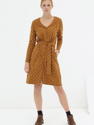 Vestido manga murciélago marrón Dana