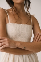 Vestido nido de abeja crudo