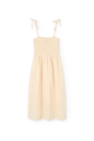 Vestido nido de abeja crudo