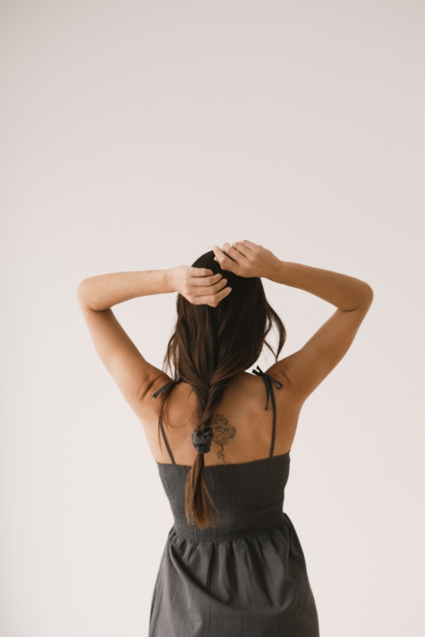 Vestido nido de abeja gris antracita